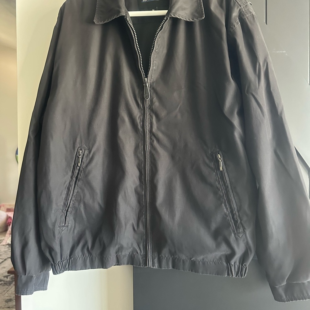 London Fog Black Zip Windbreaker Jacket